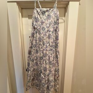 Lane Bryant Cream and Purple Floral Skirt